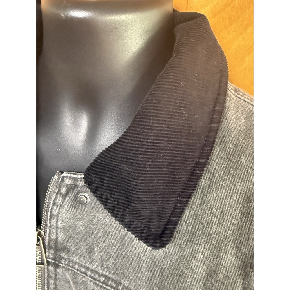 Anthropologie Pilcro Womens Western Denim Barn Jacket Coat Washed Charcoal Sz XL - Picture 4 of 14